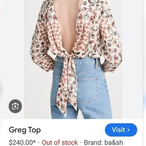 ba&sh Greg Open back tie floral blouse M. NWT Pretty floral print sexy open back